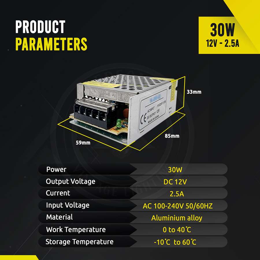 LED Driver DC12V IP20 30w-Product parameters