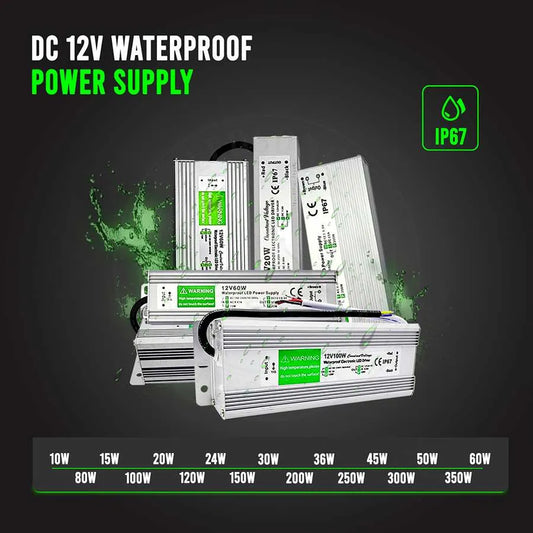 LED Driver DC 12V waterproof IP67 10w to 350w Constant Voltage Power Supply-Collections