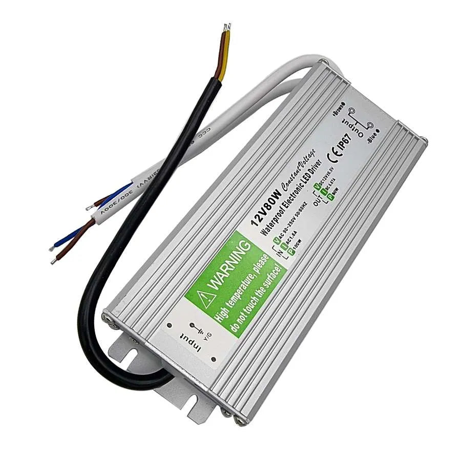 LED Driver DC 12V waterproof IP67 80w Constant Voltage Power Supply
