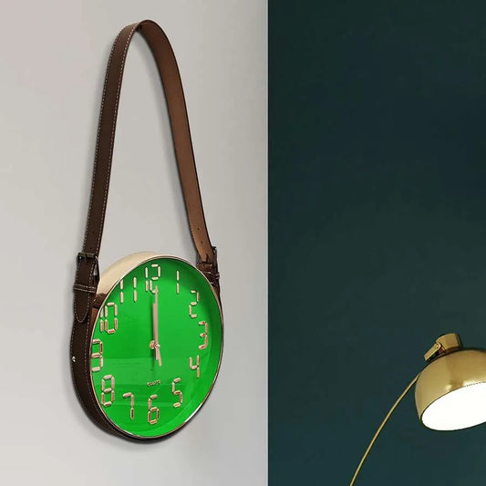 Leather Belt Hanging Wall Clock