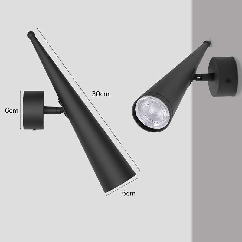Modern LED Black cone shade GU10 Wall Lamp Aluminum Downlight-Size
