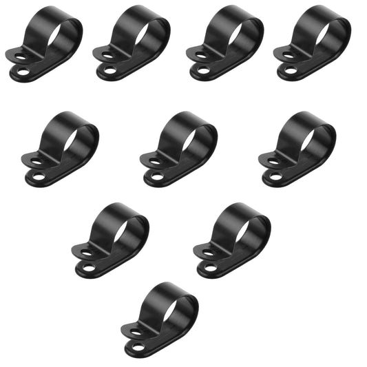 Zwarte kunststof P-clips klembevestigingen voor kabelgoot ~ 5997