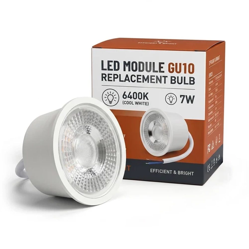 7W GU10 COB LED module cool white 6400K in its retail box