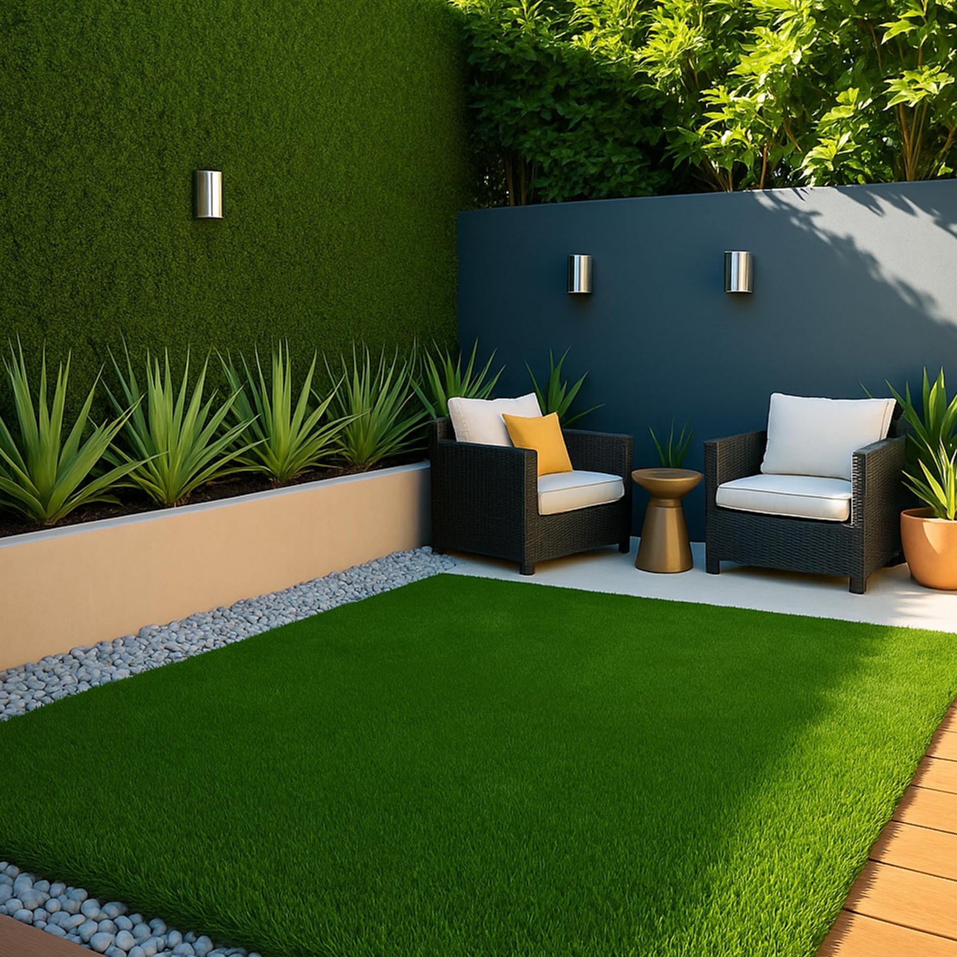 tiles grass turf patio lawn