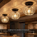 Lantern Shape 1 Light Semi Pendant~6530