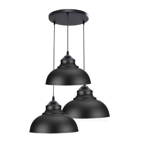 3 Ceiling Lamp Pendant Cluster Lampshade Modern Black Ceiling Light~4492