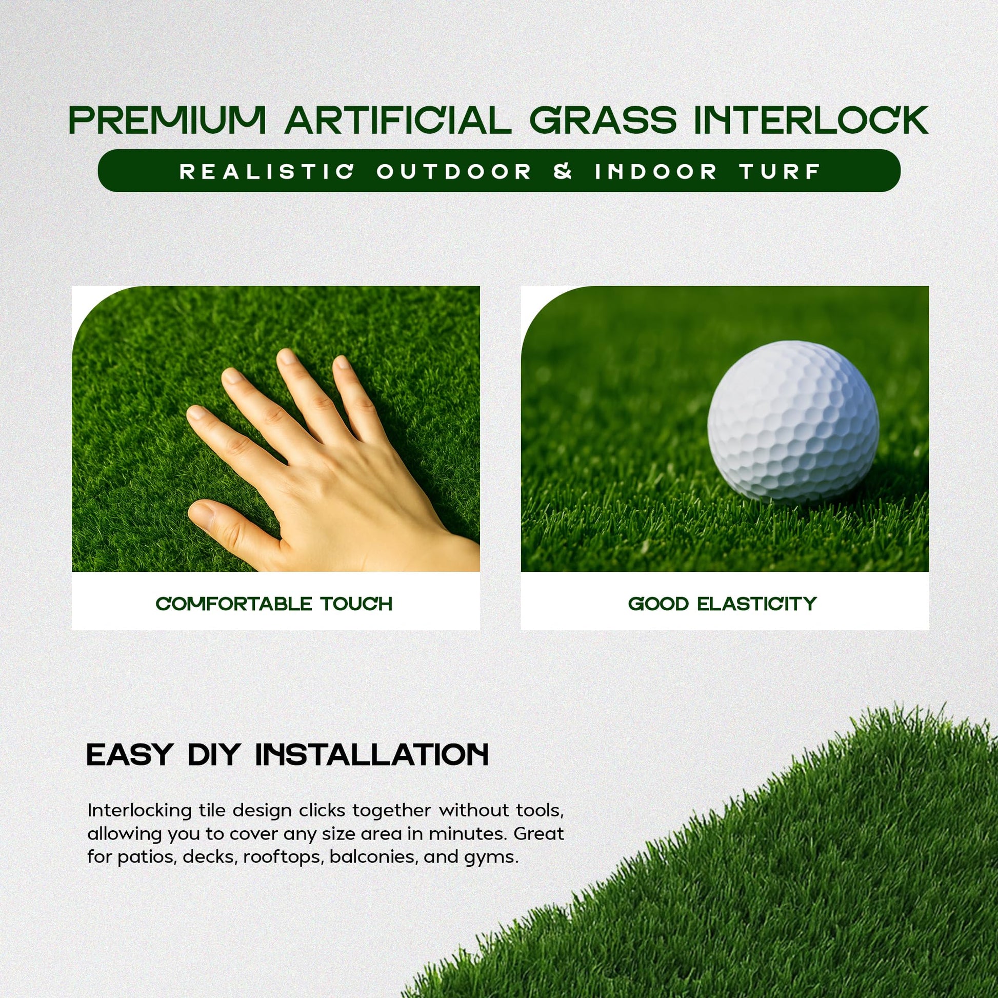 grass balcony patio turf tiles