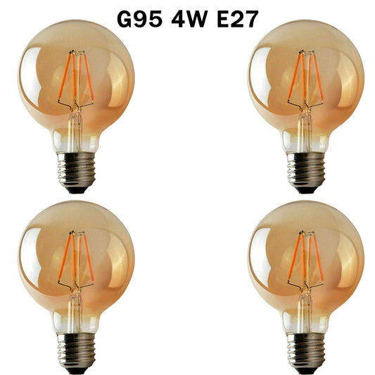 G95 Edison E27 Screw 4W Vintage LED Filament Warm White 2700K Bulb~2272