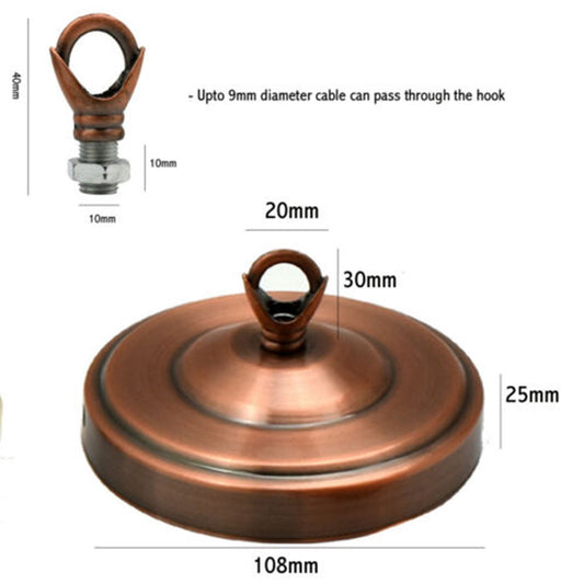 108mm Diameter Ceiling Rose Hook Plate Copper Color Light Fitting Chandelier~2648