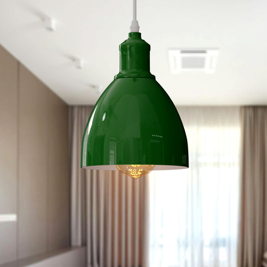 Industrial Vintage Retro adjustable Ceiling Green Pendant Light with E27 Uk Holder~4023
