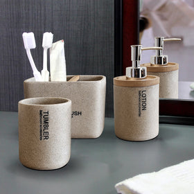Modern Luxury Stone Effect Resin Bathroom Accessories Set~5468