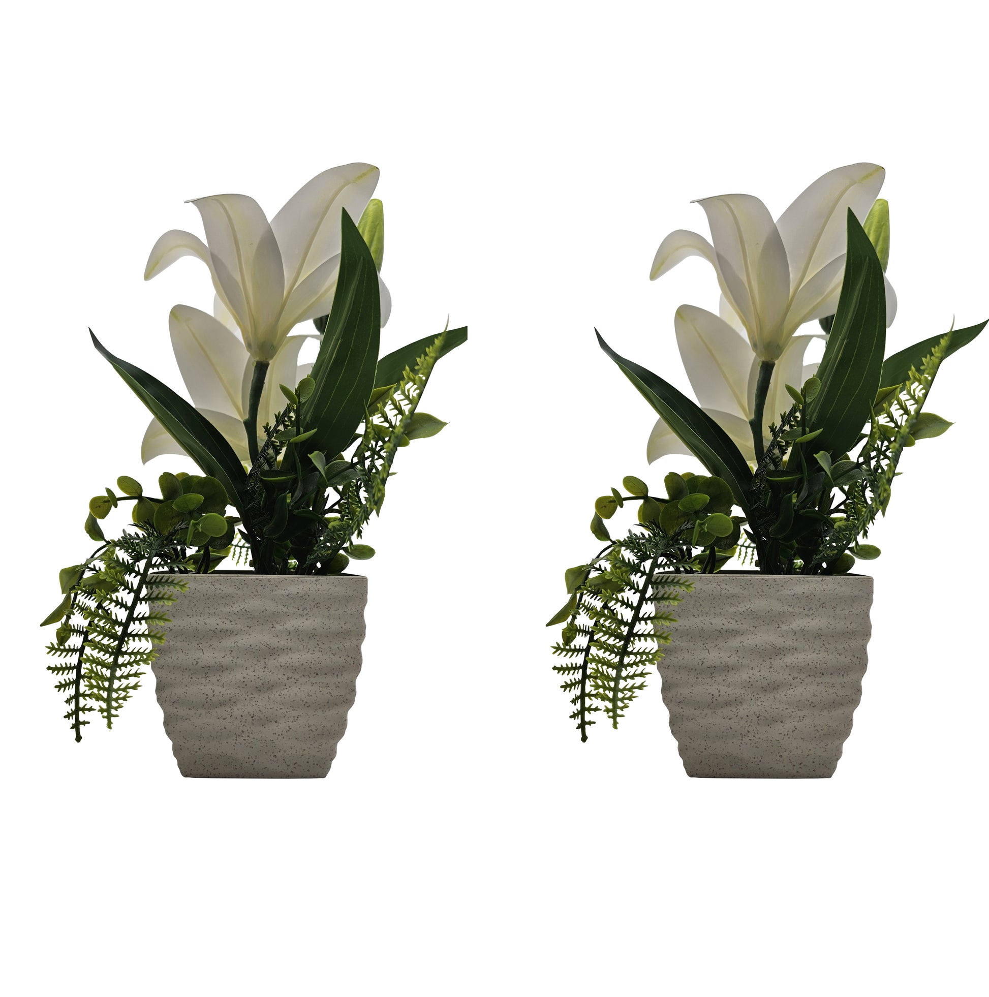 2 Pack Artificial Lily Flowers Pot Table Decorations Wedding Decoration