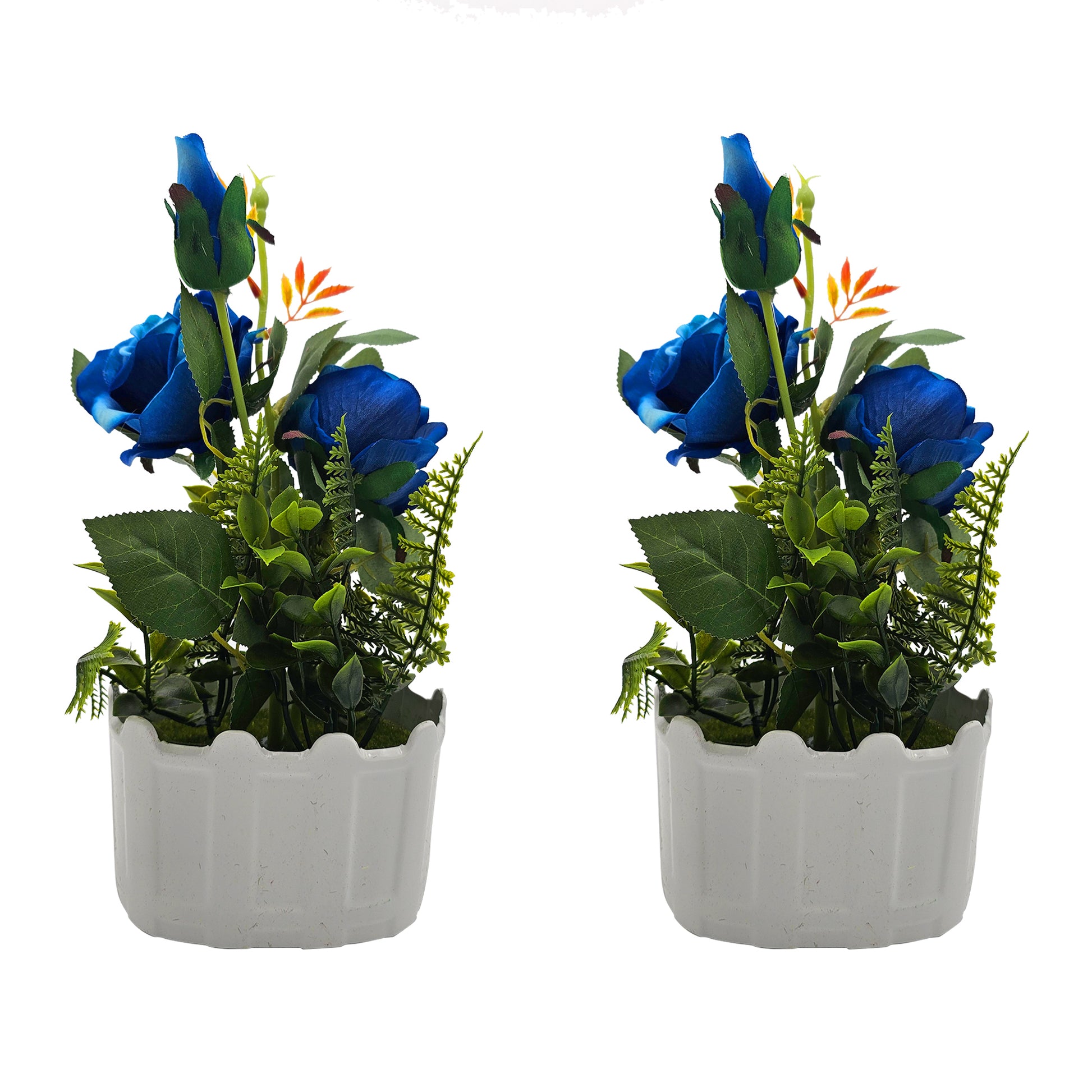Plastic Artificial Rose flower with Pot for home 