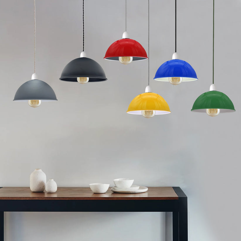 Industrial Metal Easy Fit Dome Pendant Shade 30cm Retro Lampshade