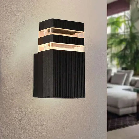 outdoor wall light in black two bulb Lights LEDSone UK Ltd