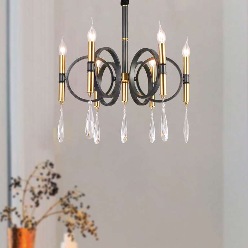 Gold 6 store light chandelier