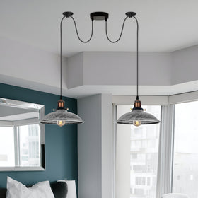 2 Way Vintage Chandelier Ceiling Spider Light Industrial Pendant Lamp ~4941