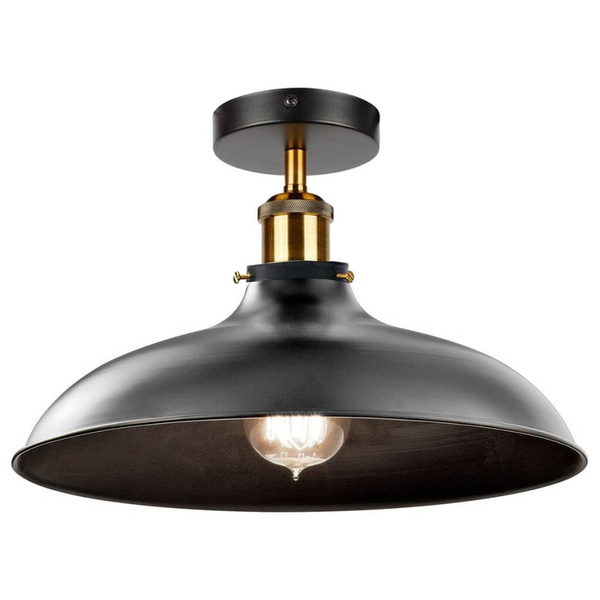 Geborsteld metalen plafondlampen voor de keuken ~1300 – Zwart / Zonder lamp