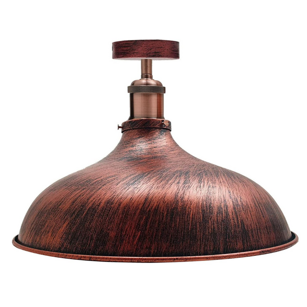 Geborsteld metalen plafondlampen voor de keuken ~1300 – Rustiek Rood / Zonder lamp