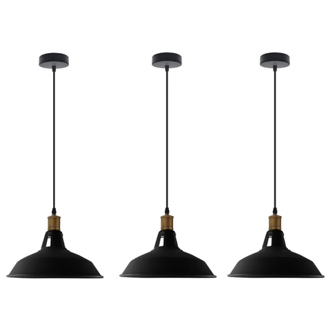 3-Pack Retro Industrial Style Metal Pendant Ceiling Lights ~6268