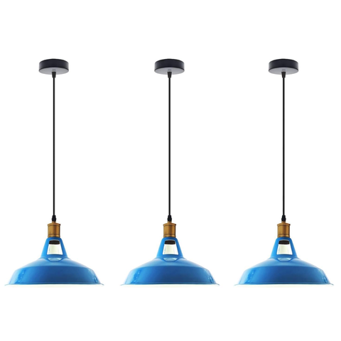 3-Pack Retro Industrial Style Metal Pendant Ceiling Lights ~6268