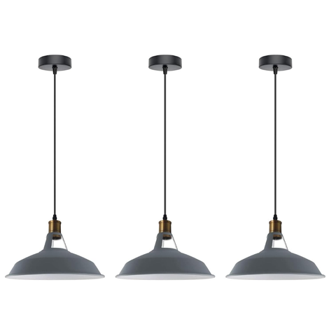3-Pack Retro Industrial Style Metal Pendant Ceiling Lights ~6268