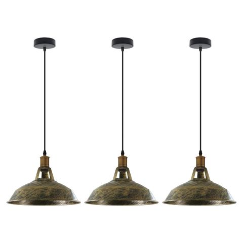 3-Pack Retro Industrial Style Metal Pendant Ceiling Lights ~6268