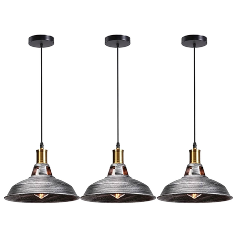 3-Pack Retro Industrial Style Metal Pendant Ceiling Lights ~6268