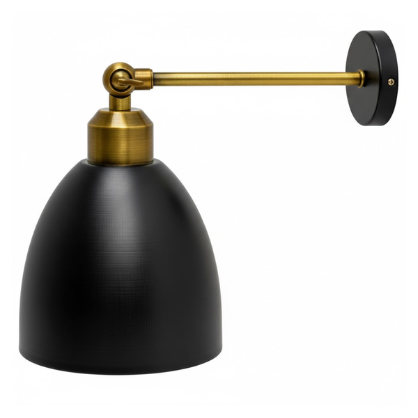 Antique Brass Adjustable Wall Light ~2214 – Black