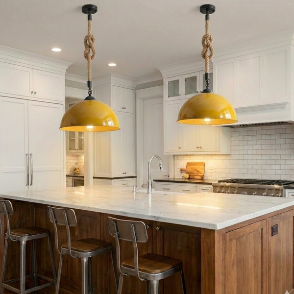 Modern pendant light over a kitchen island