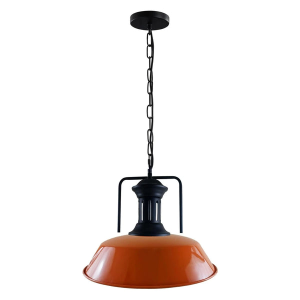 Easy Fit E27 Metal Chain Pendant Light Fixture Dimmable ~6786 – Orange / Yes