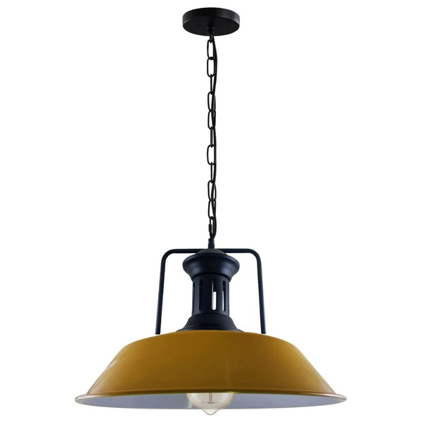 Easy Fit E27 Metal Chain Pendant Light Fixture Dimmable ~6786 – Yellow / Yes