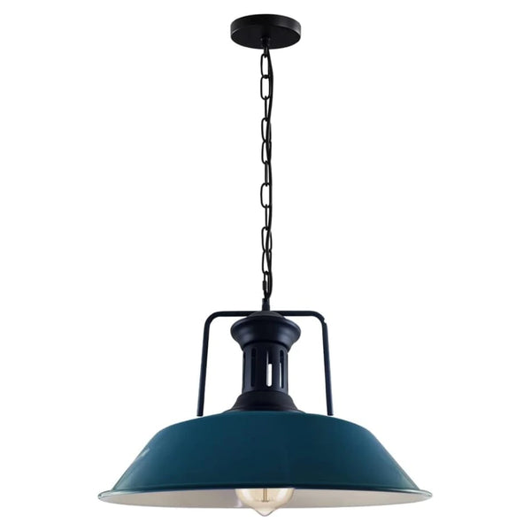 Easy Fit E27 Metal Chain Pendant Light Fixture Dimmable ~6786 – Cyan Blue / Yes