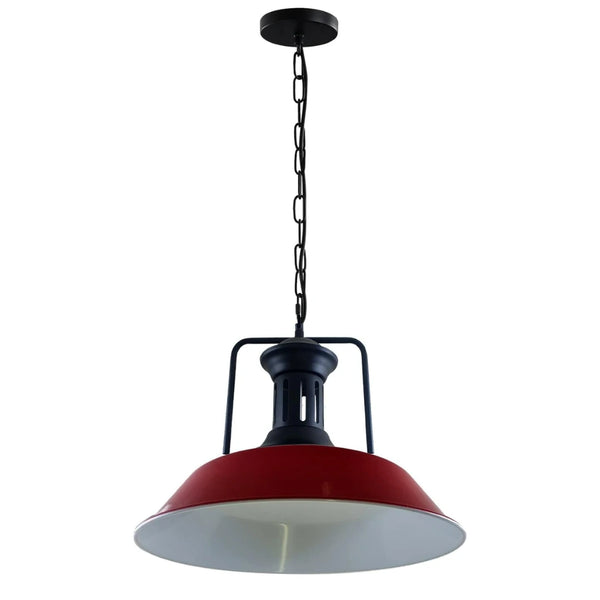 Easy Fit E27 Metal Chain Pendant Light Fixture Dimmable ~6786 – Red / Yes