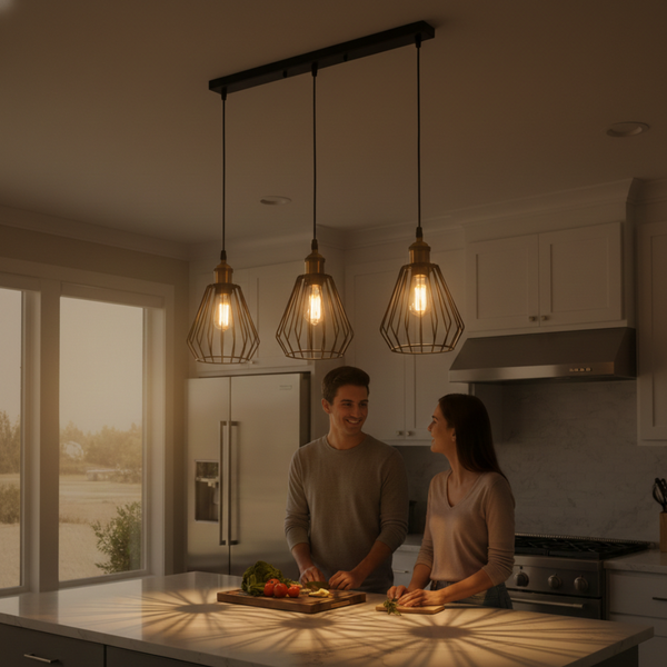 3 Cage Black E27 Pendant Light ~6526