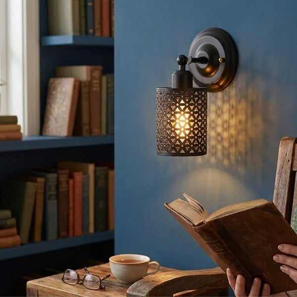 Marrakech Matte Black Lattice Wall Light ~2567 – Yes