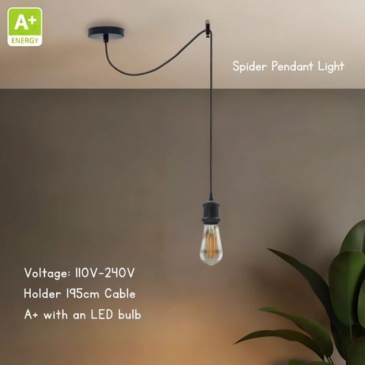 Vintage Industrial Spider Pendant Light Kit | 2m Cable ~6179