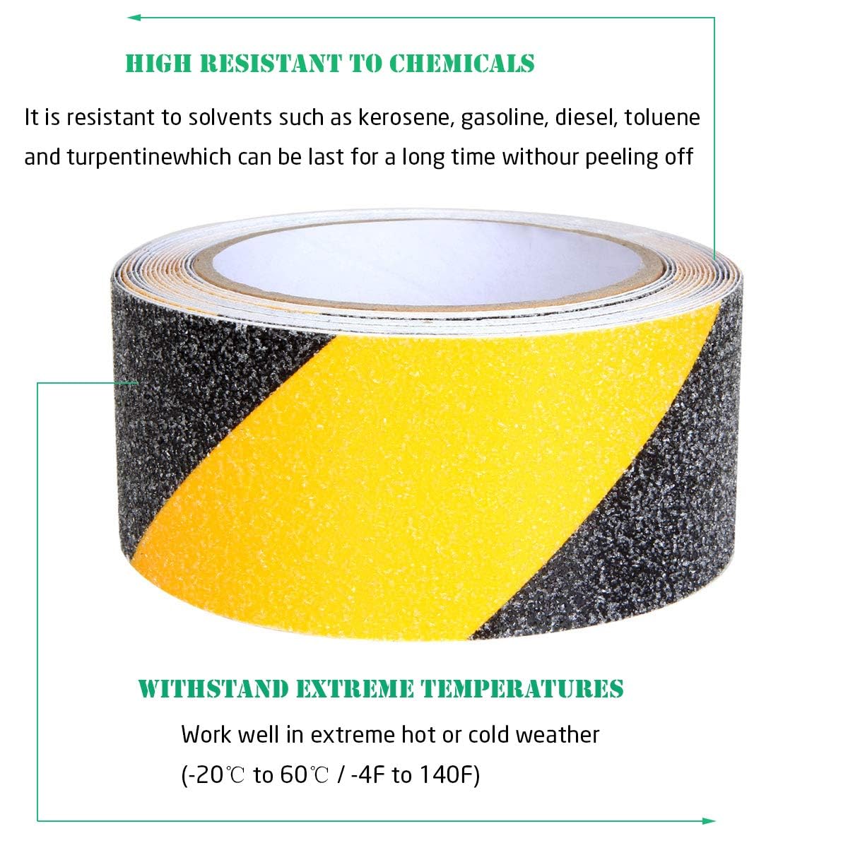 Anti Slip Tape Non Slip Grip Safety Hazard Stair Floor High Traction Strips Heavy Duty Yellow Black Self Adhesive Waterproof Outdoor Industrial Ramps Decking Walkways Steps Wood Concrete Metal Ladders High Visibility Weatherproof UV Resistant Durable Easy Apply Peel Stick Strong No Residue Warehouse Home Office Commercial Public