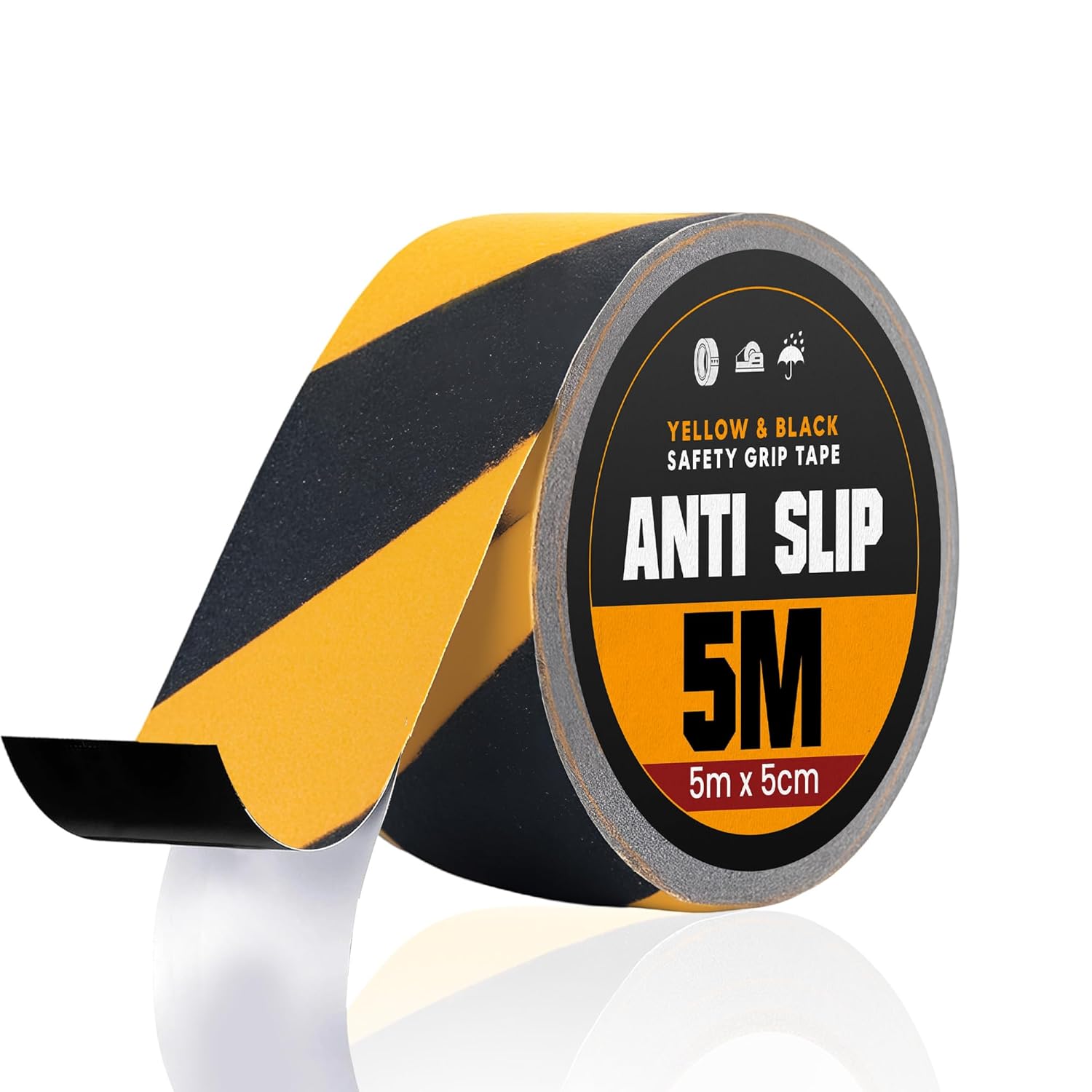 Anti Slip Tape Non Slip Grip Safety Hazard Stair Floor High Traction Strips Heavy Duty Yellow Black Self Adhesive Waterproof Outdoor Industrial Ramps Decking Walkways Steps Wood Concrete Metal Ladders High Visibility Weatherproof UV Resistant Durable Easy Apply Peel Stick Strong No Residue Warehouse Home Office Commercial Public