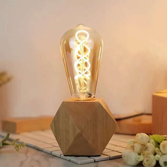 Solid Wood Table Lamp Base E27 220V Wooden 3 Pin Plug In Light with ON/OFF Switch-App 1