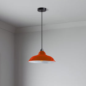 Industriële hanglamp 32cm - Oranje boven het kookeiland~3685