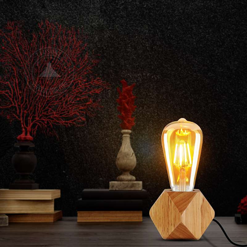 Solid Wood Table Lamp Base E27 220V Wooden 3 Pin Plug In Light with ON/OFF Switch-App 2