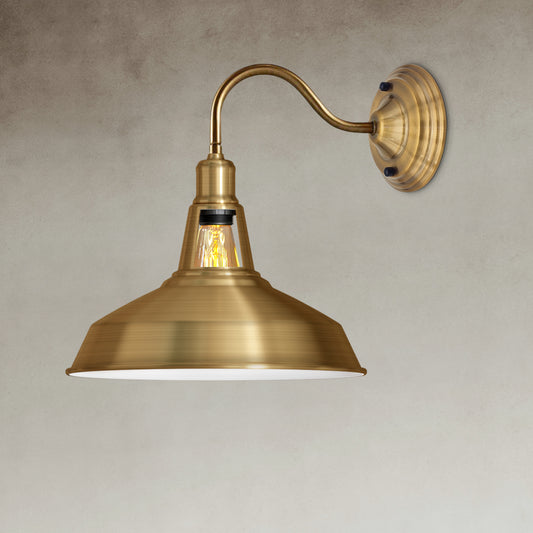 Yellow Brass Swan Wall Light E27 ~3626