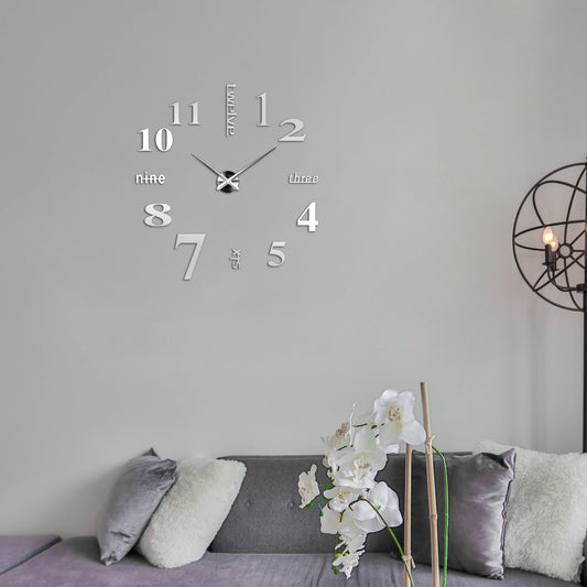 Modern Frameless 3D Sticker Number Wall Clock ~5407
