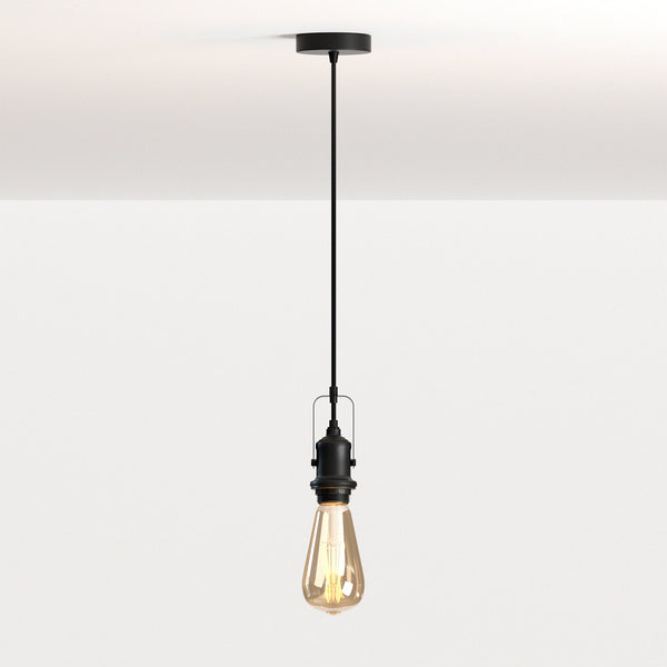 Black E27 Pendant Light Fitting Holder~5531 – Black / Yes