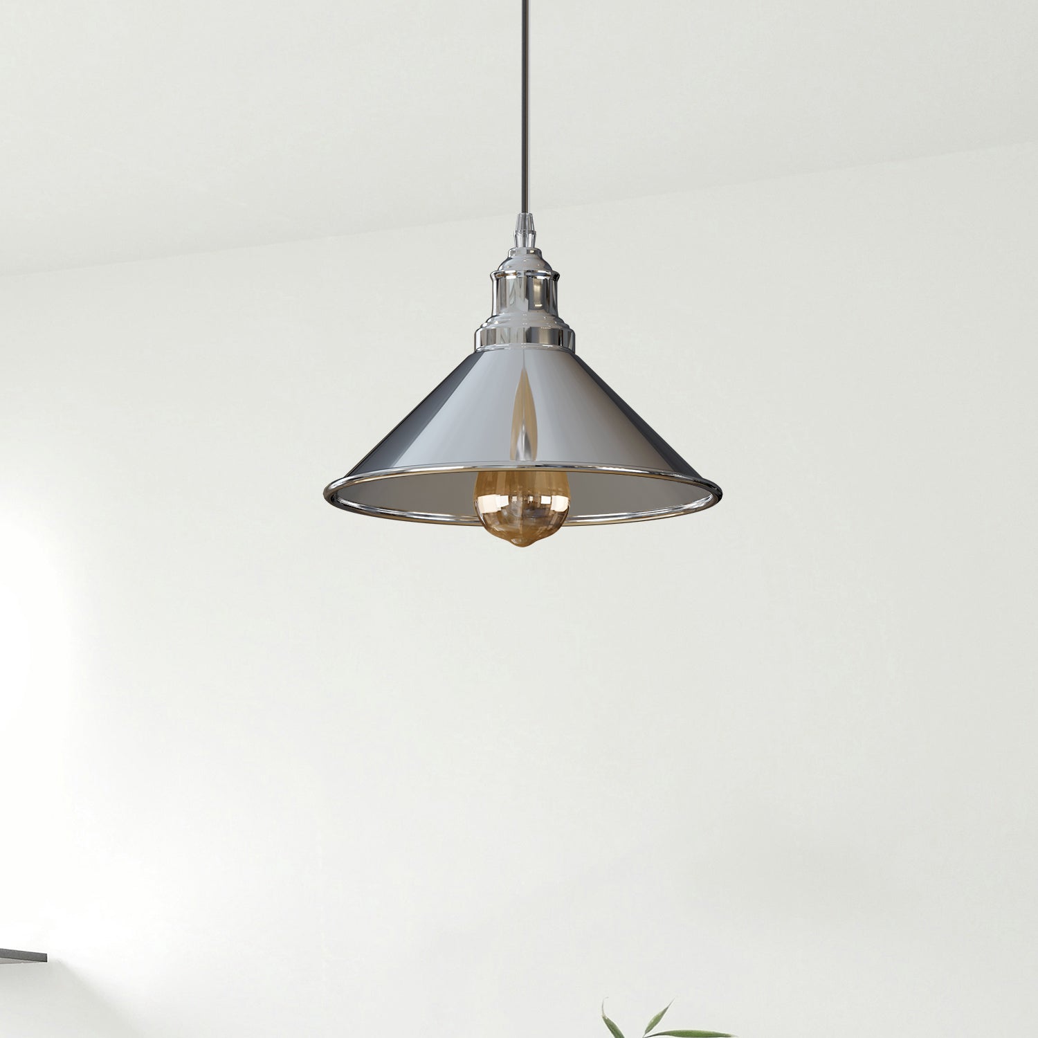  Chrome hanging pendant light 