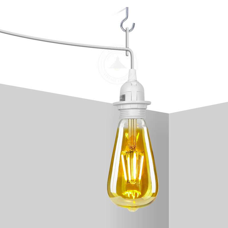 E27 Plug in Hanging Pendant light Fixture White lamp bulb Socket Cord-App 3