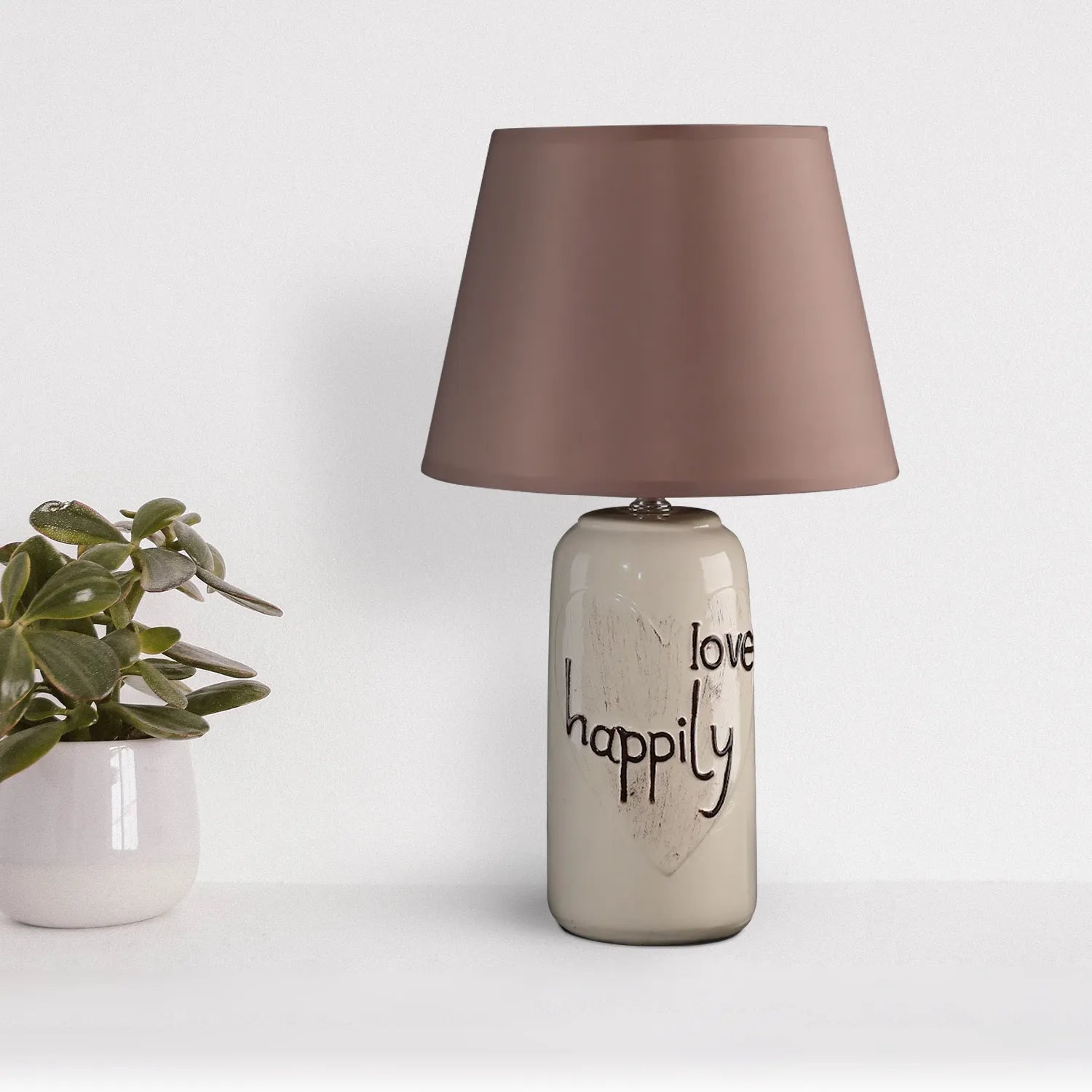 Word Text Plugin Bedside Table Lamp Ceramic Light~5161