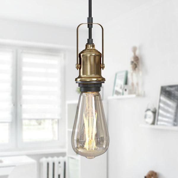 Black E27 Pendant Light Fitting Holder~5531 – Yellow Brass / Yes