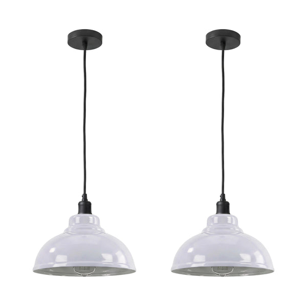 2 Set Pendant Light Metal ~6527 – White